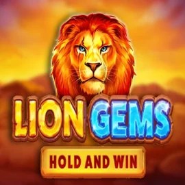 Lion Gems Hold and Win slot logo by Playson at Frumzi Casino