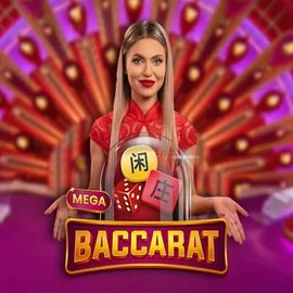 Mega Baccarat online game logo by Pragmatic Play on frumzikasino.de